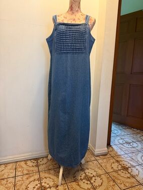 Blue Denim Sleeveless Maxi Dress